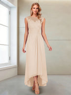 Rosa Pearl Champagne fabric detail mother of the bride dress