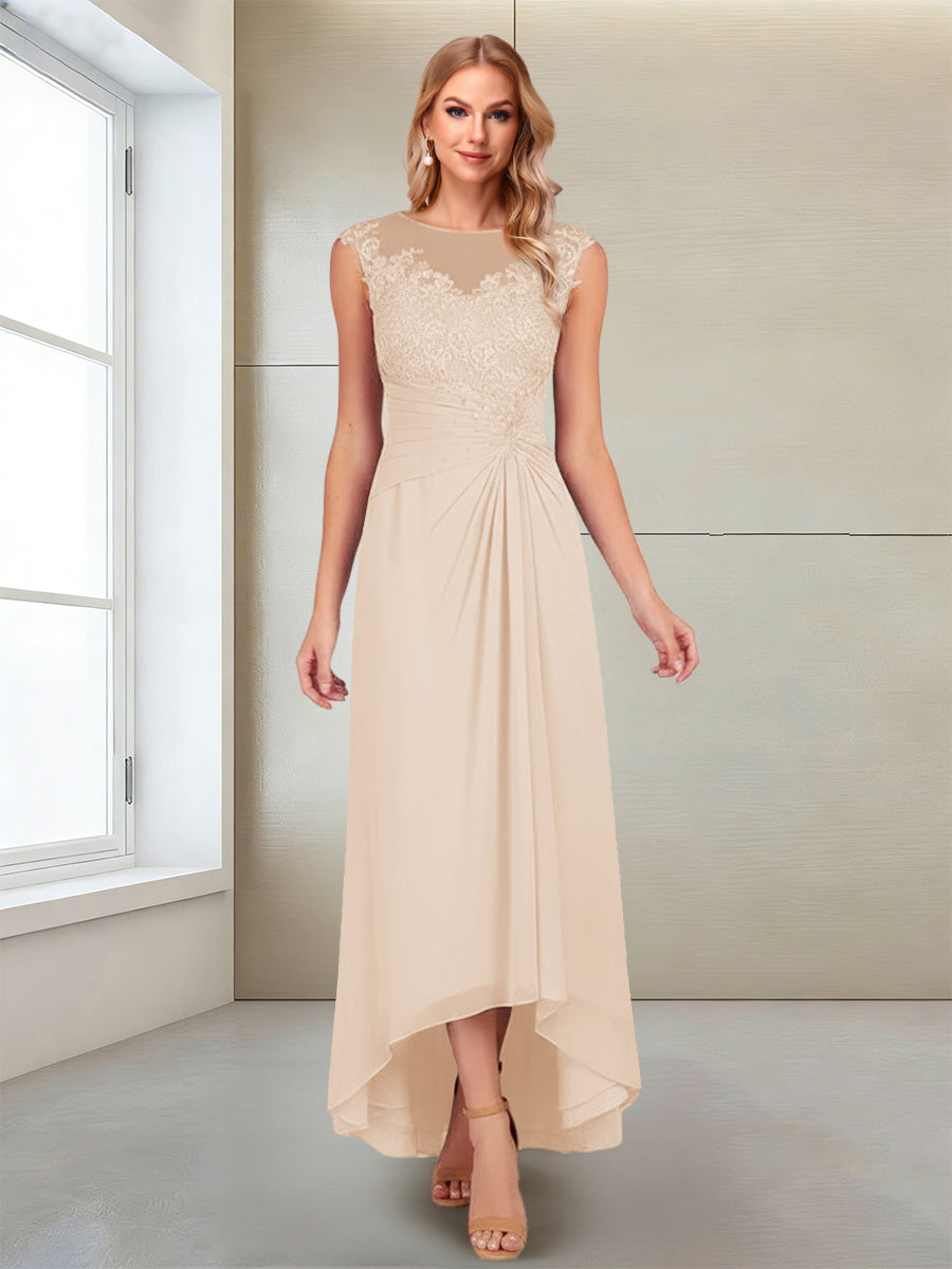 Rosa Pearl Champagne fabric detail mother of the bride dress