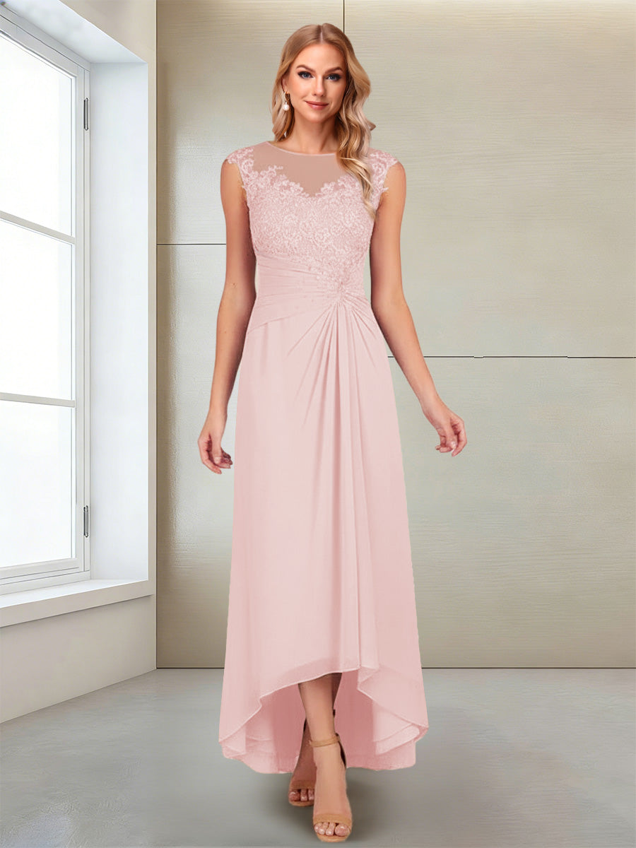 Rosa Pearl Pearl Pink front view mother of the bride dress
