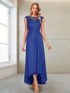 Rosa Pearl Royal Blue back view mother of the bride dress
