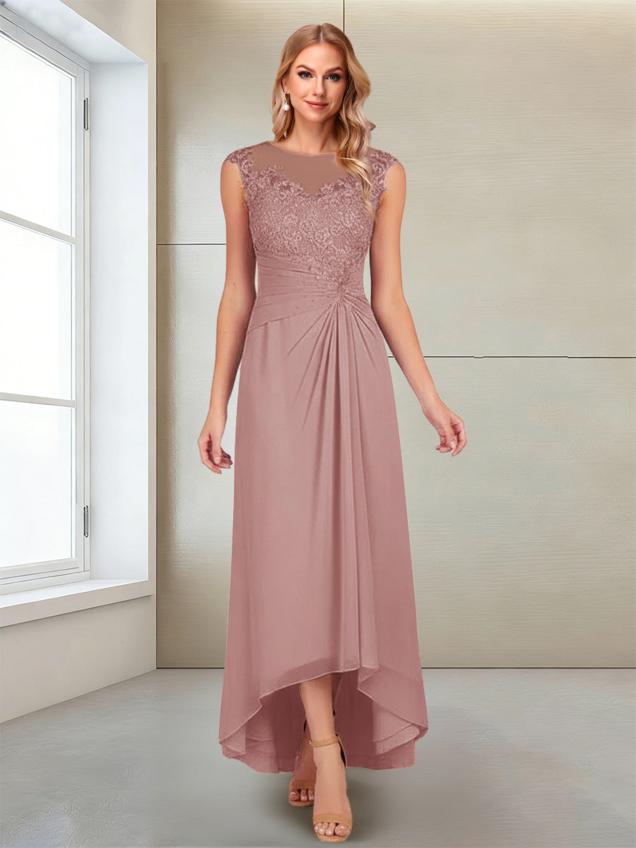 Rosa Pearl Mauve front view mother of the bride dress