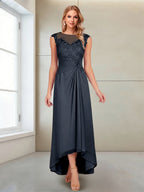 Rosa Pearl Navy Blue front view mother of the bride dress