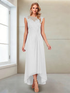 Rosa Pearl Ivory back view mother of the bride dress