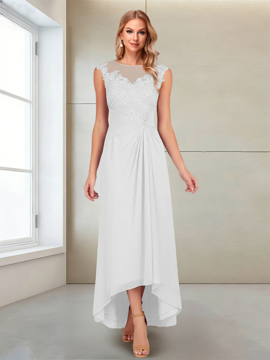 Rosa Pearl Ivory back view mother of the bride dress