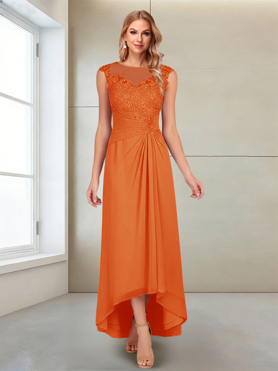 Rosa Pearl Orange front view mother of the bride dress