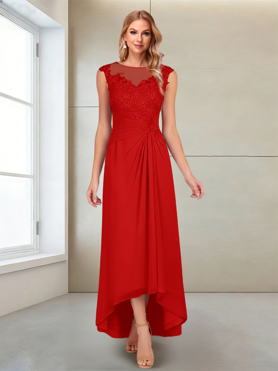 Rosa Pearl Red front view mother of the bride dress