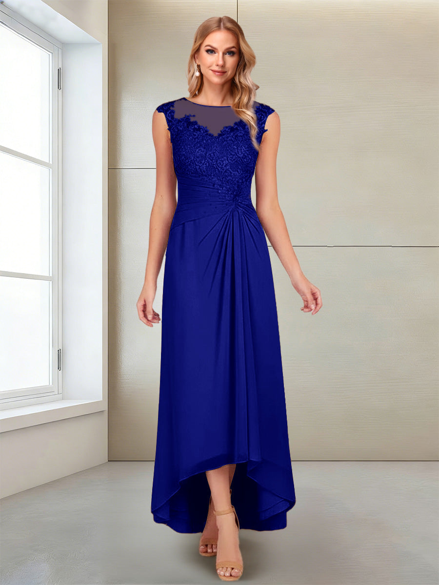 Rosa Pearl Royal Blue side view mother of the bride dress