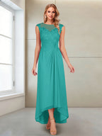 Rosa Pearl Turquoise back view mother of the bride dress