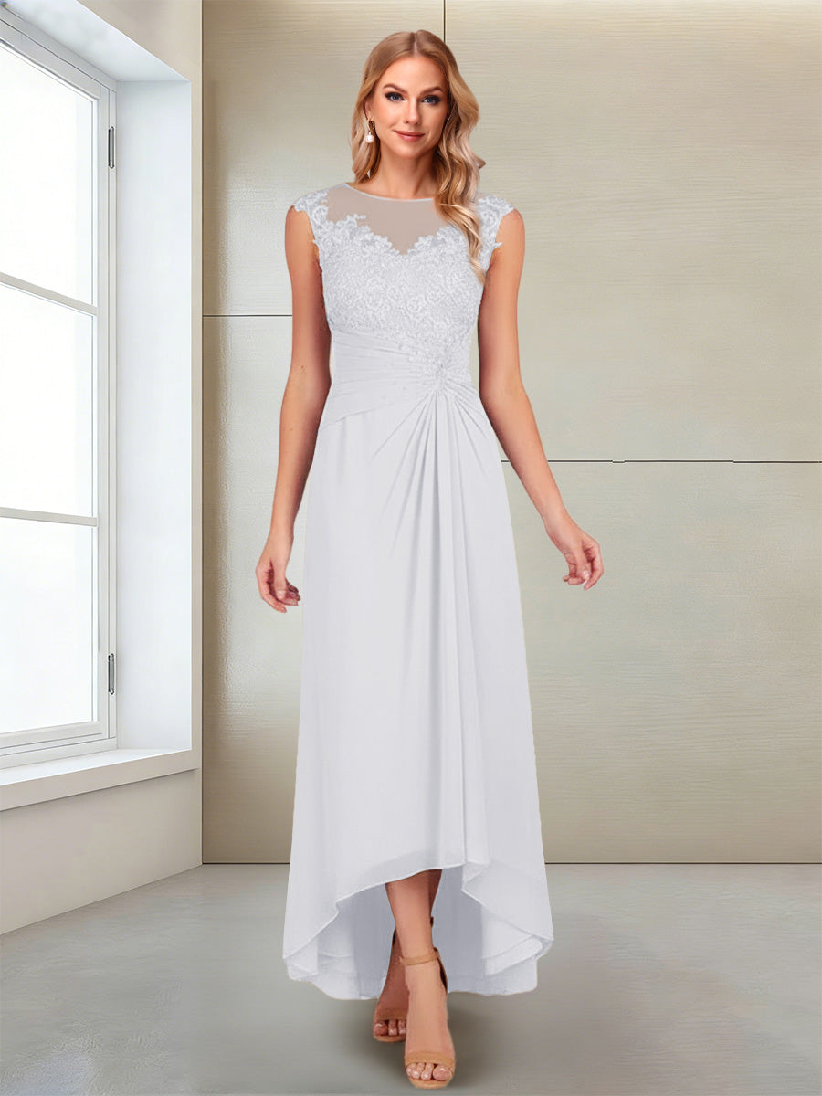 Rosa Pearl White front view mother of the bride dress