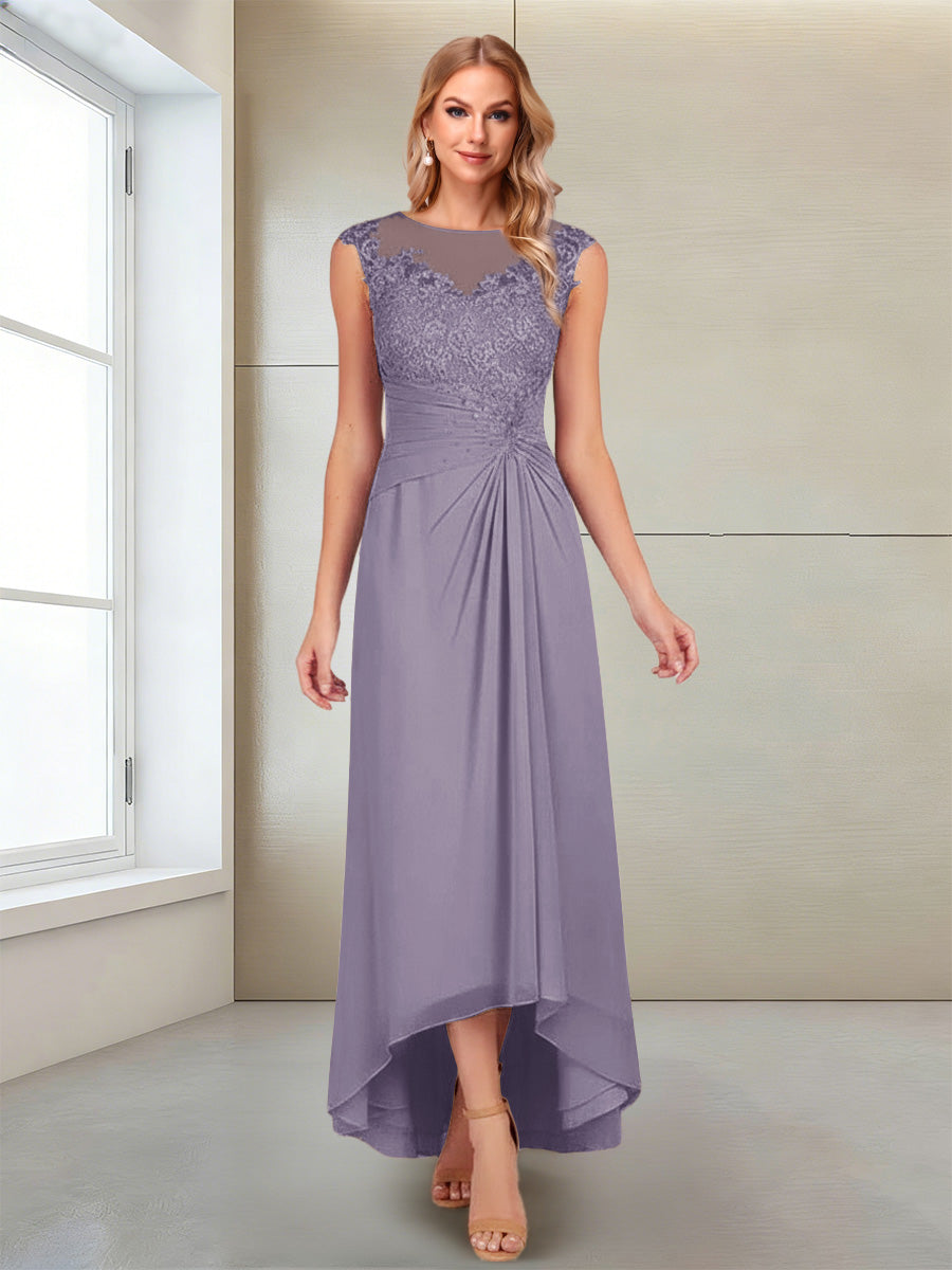Rosa Pearl Wisteria back view mother of the bride dress