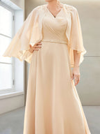 Ivy Elise Champagne side view mother of the bride dress