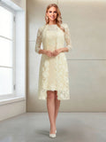 Marissa Mae Champagne front view mother of the bride dress