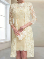 Marissa Mae Champagne side view mother of the bride dress