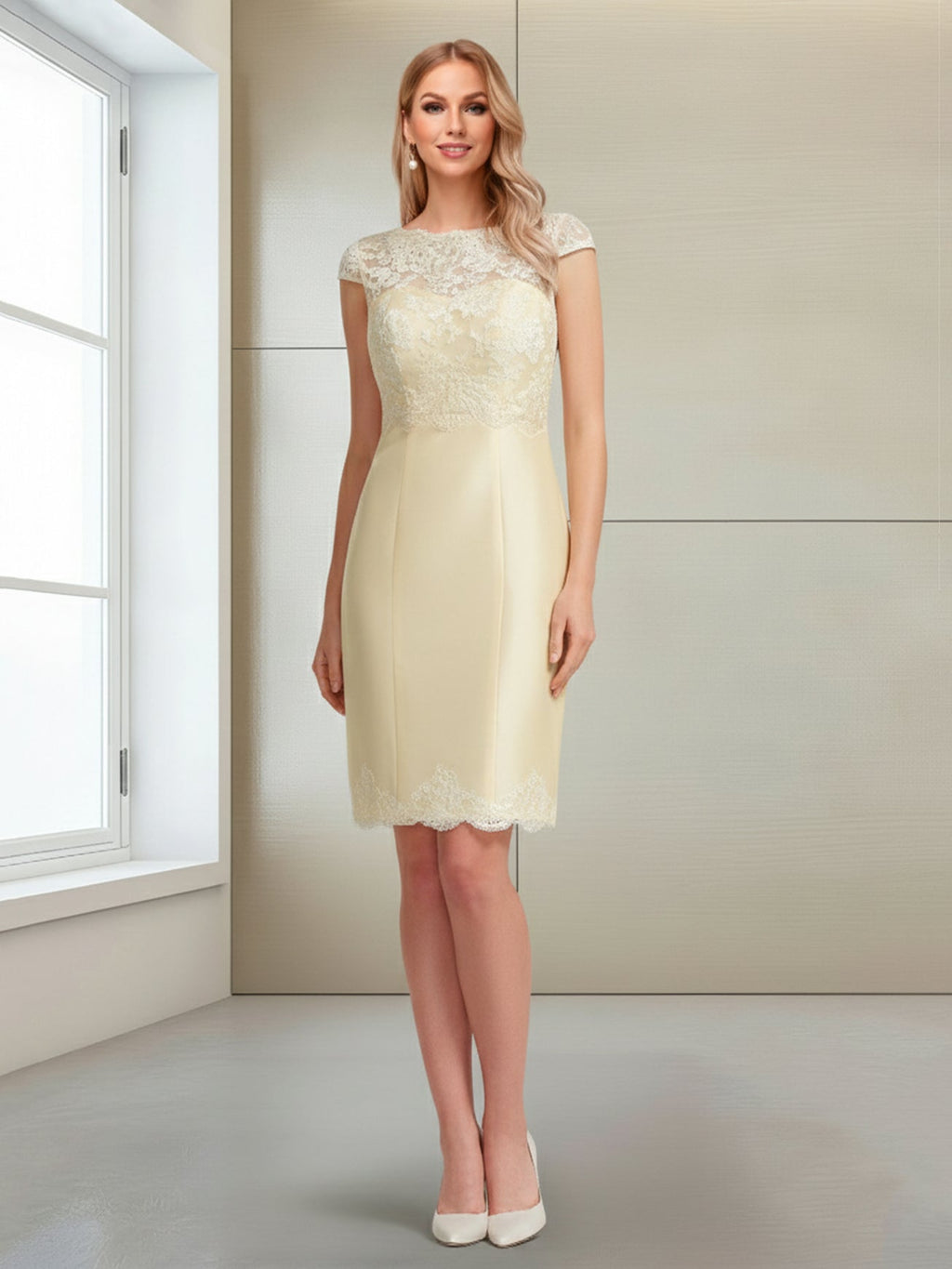 Marissa Mae Champagne bodice detail mother of the bride dress