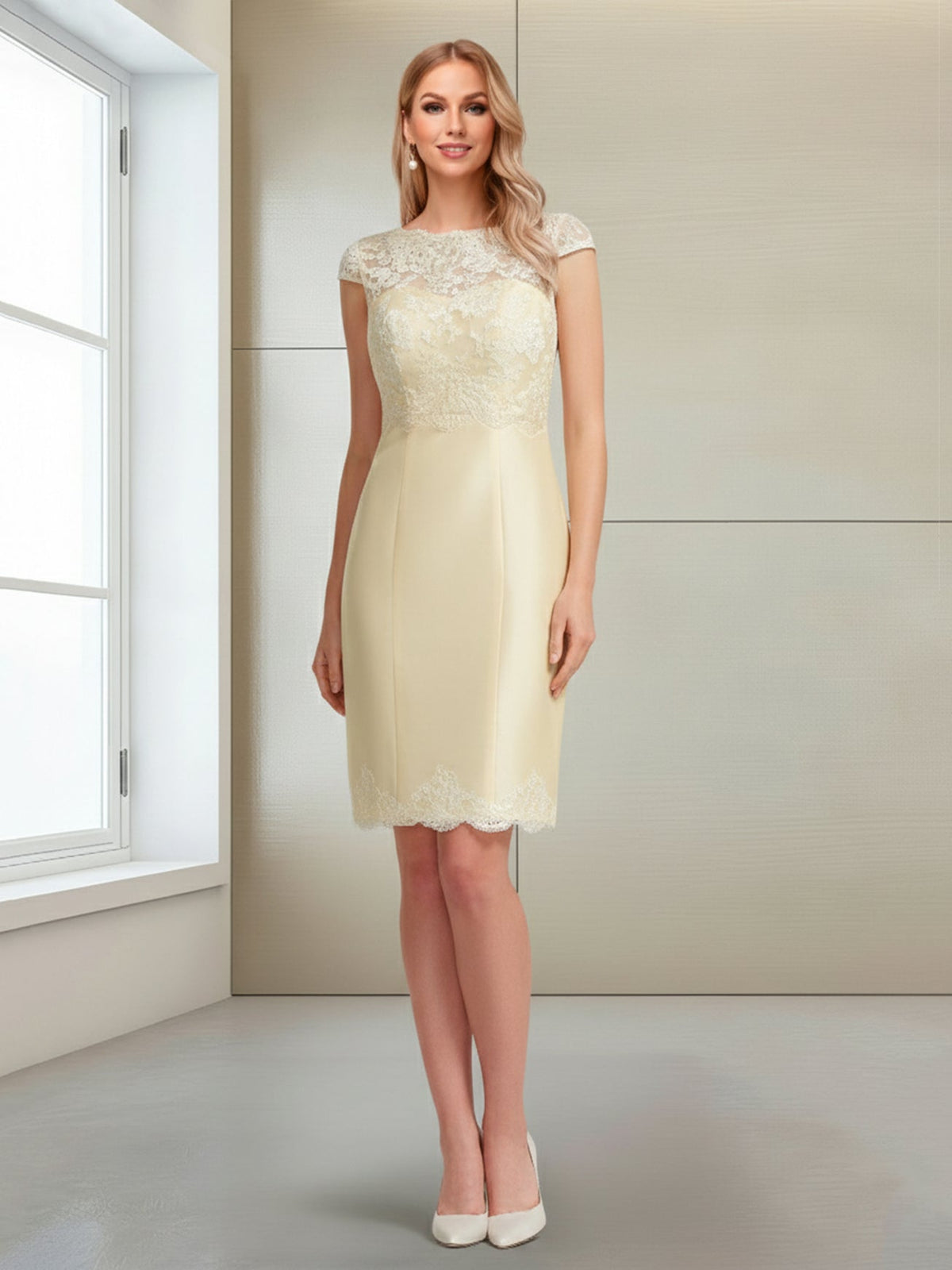 Marissa Mae Champagne bodice detail mother of the bride dress