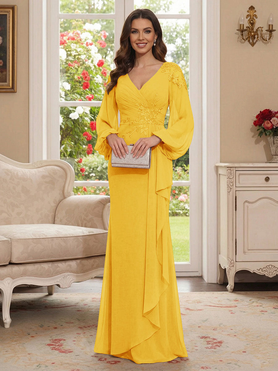 Sophia Mae Gold front view mother of the bride dress