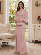Sophia Mae Mauve front view mother of the bride dress