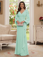 Sophia Mae Mint Green front view mother of the bride dress