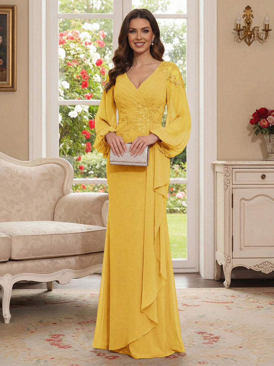 Sophia Mae Gold back view mother of the bride dress