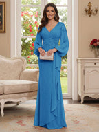Sophia Mae Ocean Blue front view mother of the bride dress