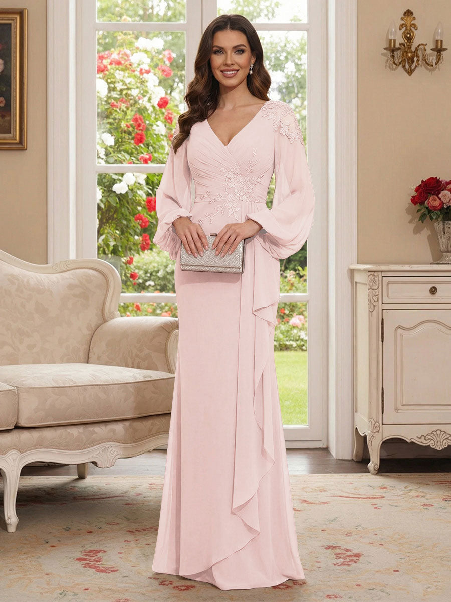 Sophia Mae Pearl Pink back view mother of the bride dress