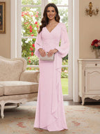 Sophia Mae Rose Pink front view mother of the bride dress