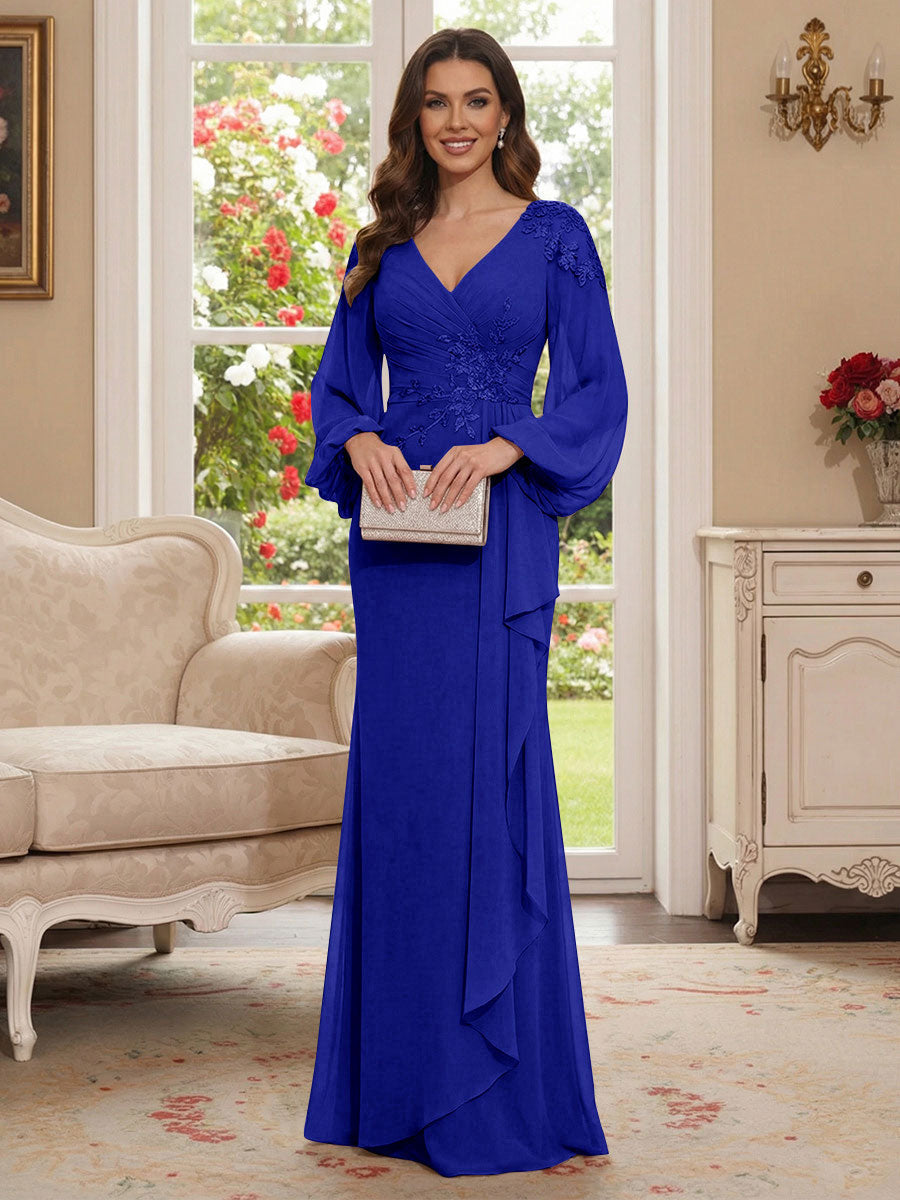 Sophia Mae Royal Blue side view mother of the bride dress