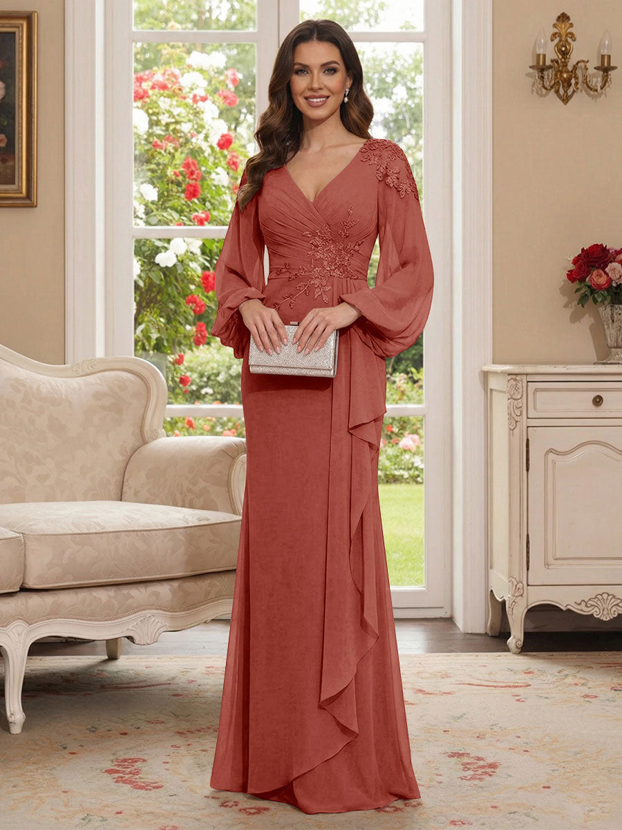 Sophia Mae Rust front view mother of the bride dress