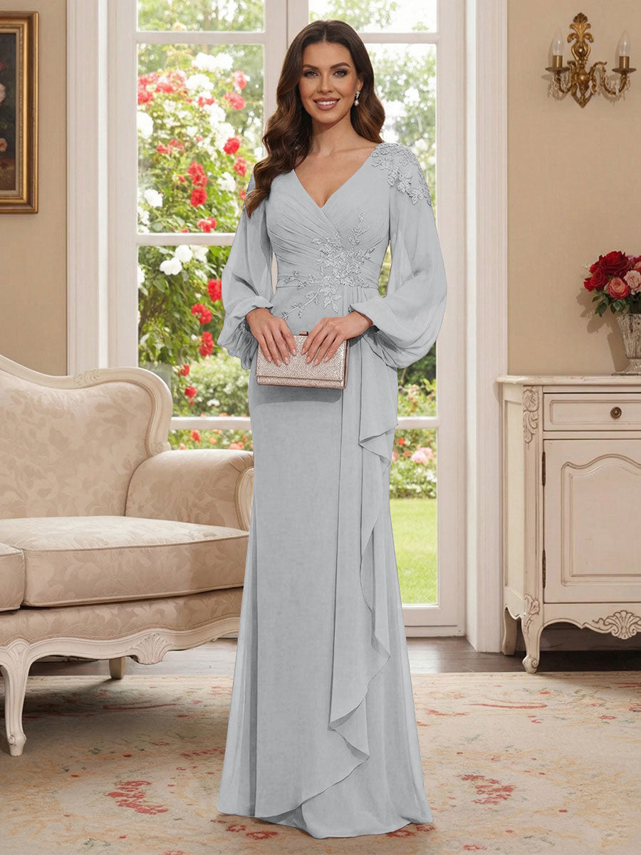Sophia Mae Silver front view mother of the bride dress