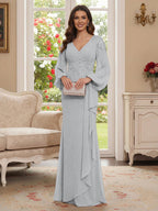 Sophia Mae Silver front view mother of the bride dress