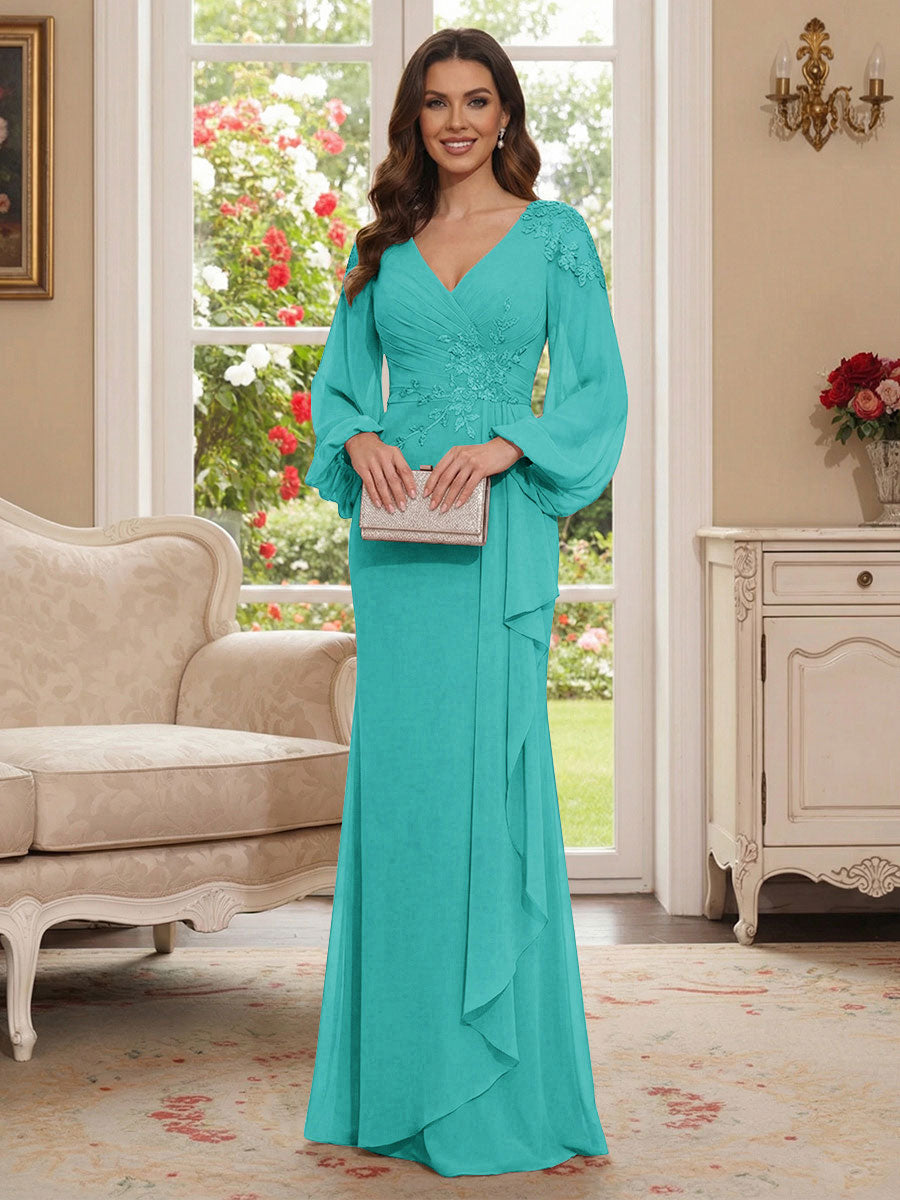 Sophia Mae Turquoise back view mother of the bride dress