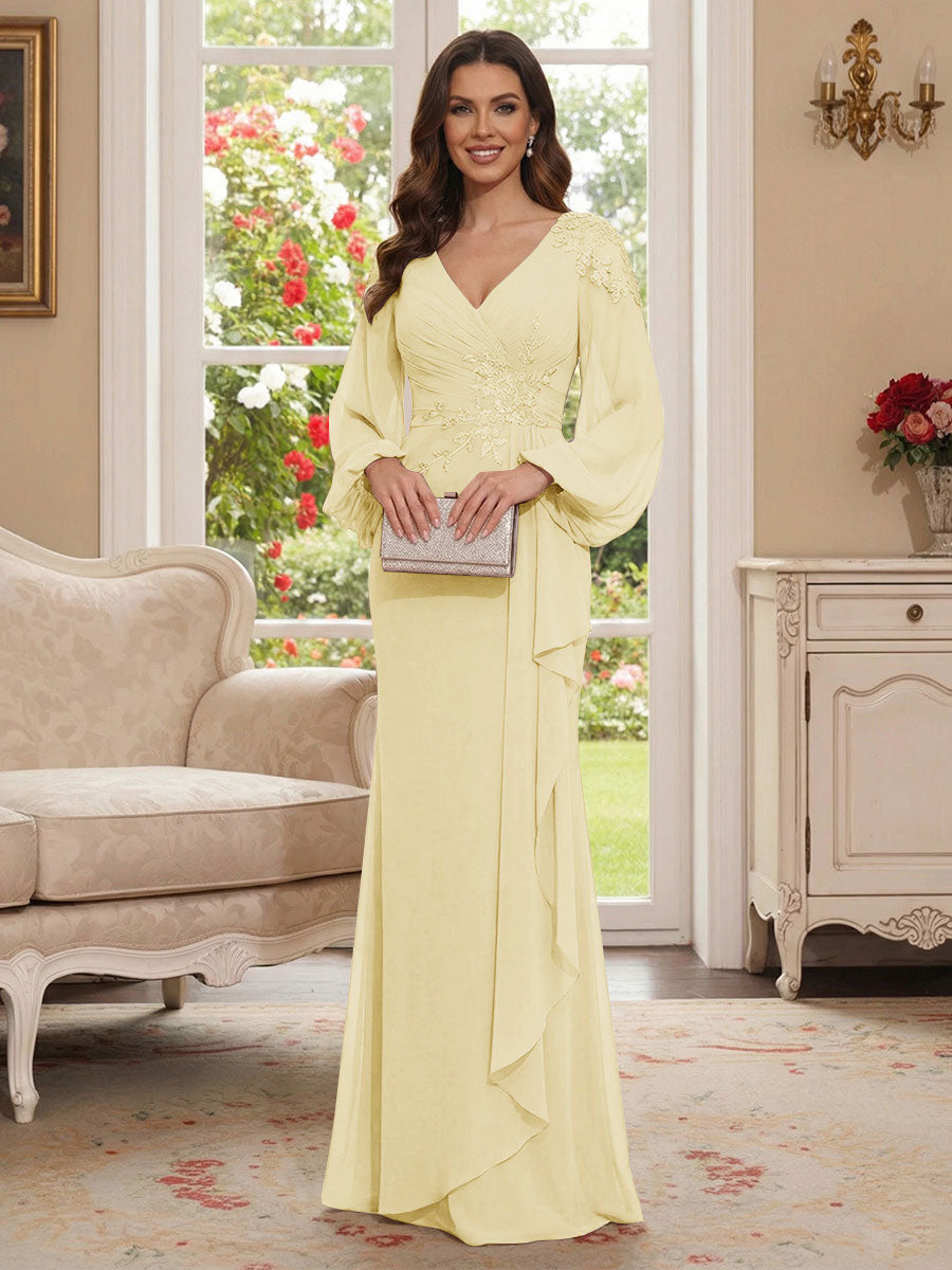 Sophia Mae Yellow front view mother of the bride dress