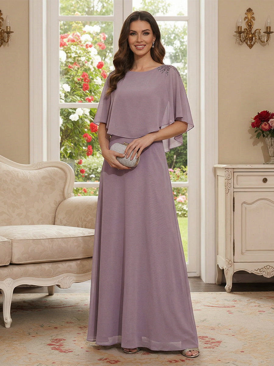 Roxanne Rose Mauve front view mother of the bride dress