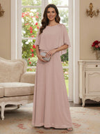 Roxanne Rose Blush front view mother of the bride dress