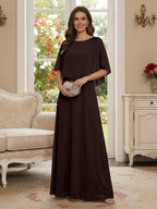 Roxanne Rose Brown front view mother of the bride dress