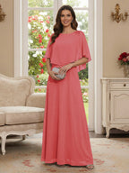 Roxanne Rose Coral front view mother of the bride dress
