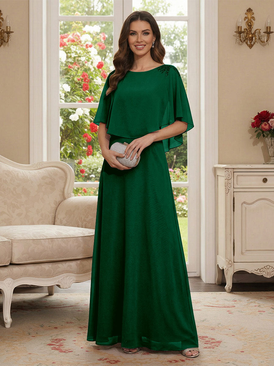 Roxanne Rose Hunter Green front view mother of the bride dress