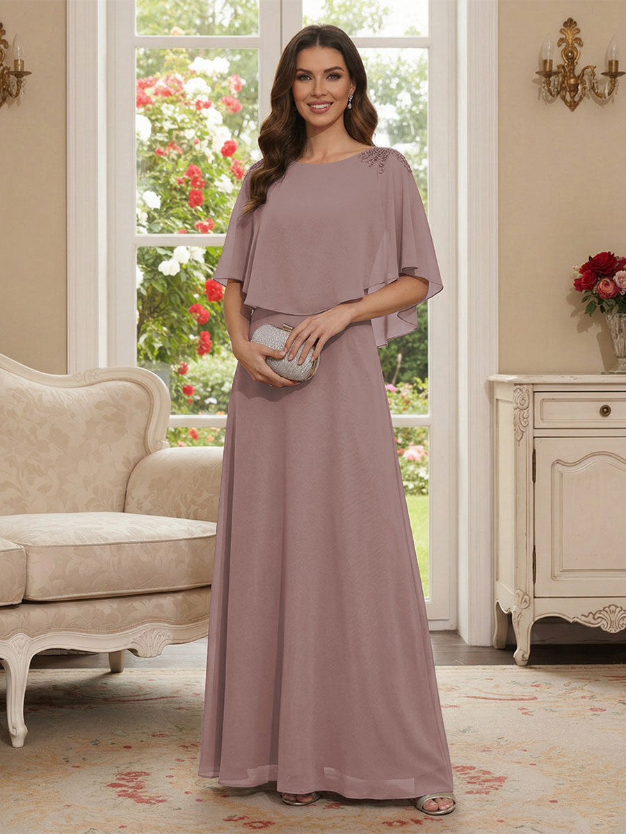 Roxanne Rose Dusty Rose front view mother of the bride dress