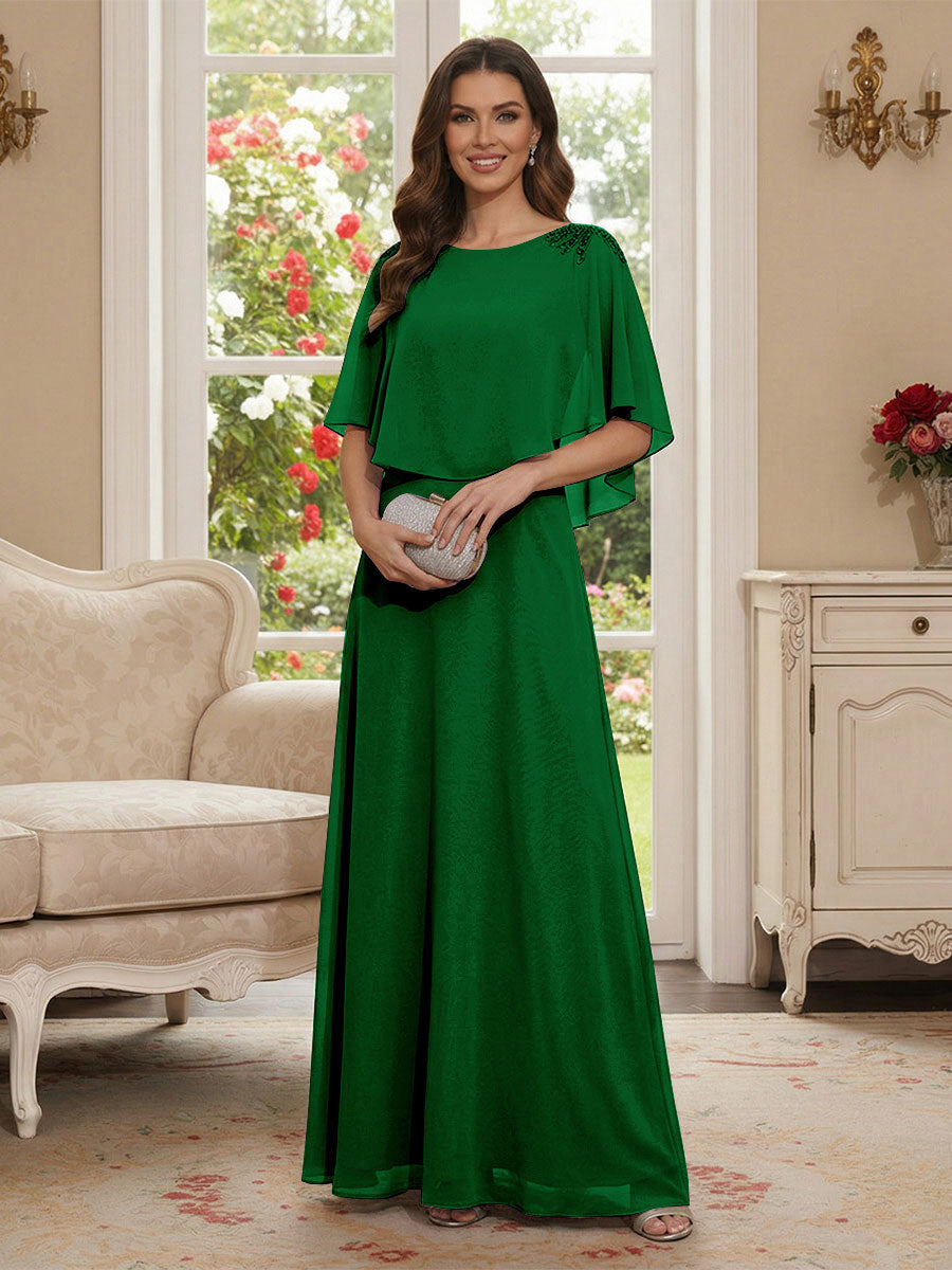 Roxanne Rose Forest Green front view mother of the bride dress