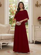 Roxanne Rose Burgundy back view mother of the bride dress