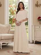 Roxanne Rose Champagne back view mother of the bride dress
