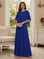 Roxanne Rose Royal Blue back view mother of the bride dress
