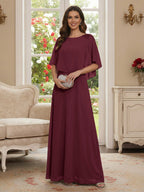 Roxanne Rose Plum front view mother of the bride dress