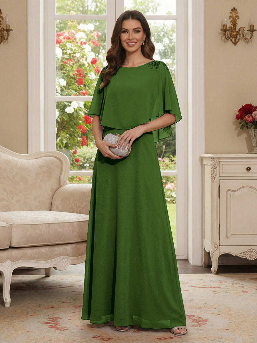 Roxanne Rose Olive Green front view mother of the bride dress