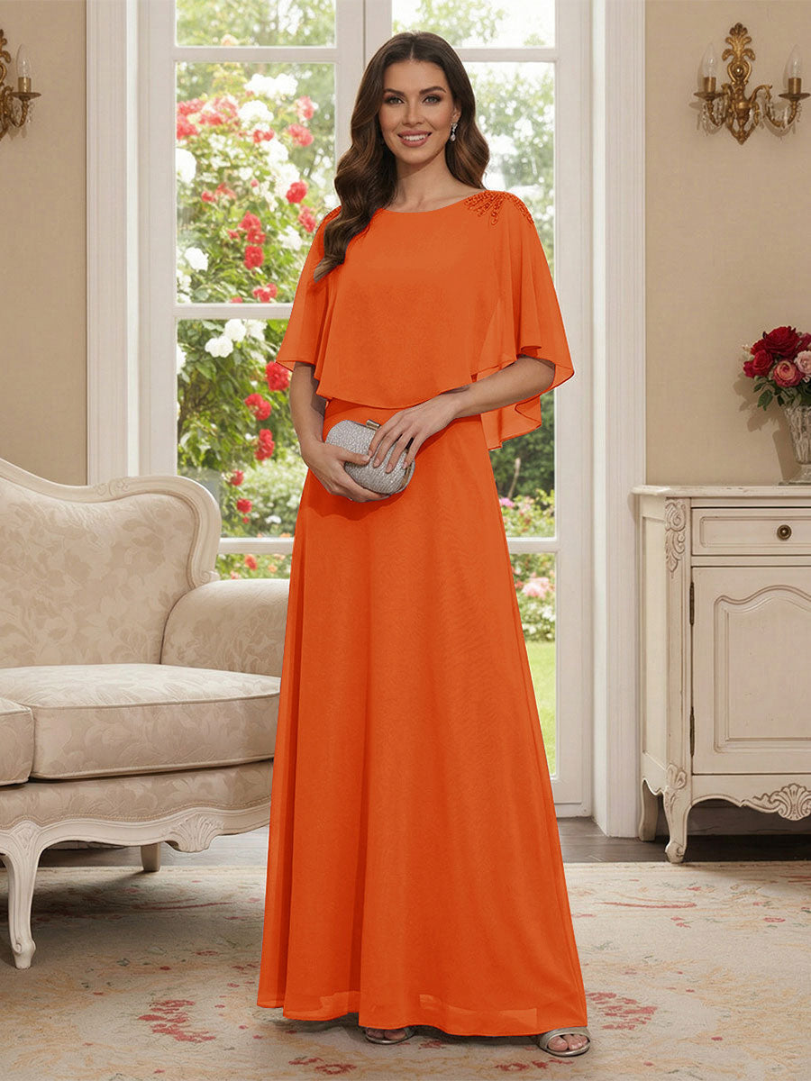 Roxanne Rose Orange front view mother of the bride dress