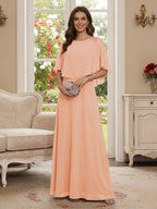 Roxanne Rose Peach front view mother of the bride dress