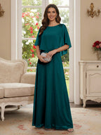 Roxanne Rose Peacock front view mother of the bride dress
