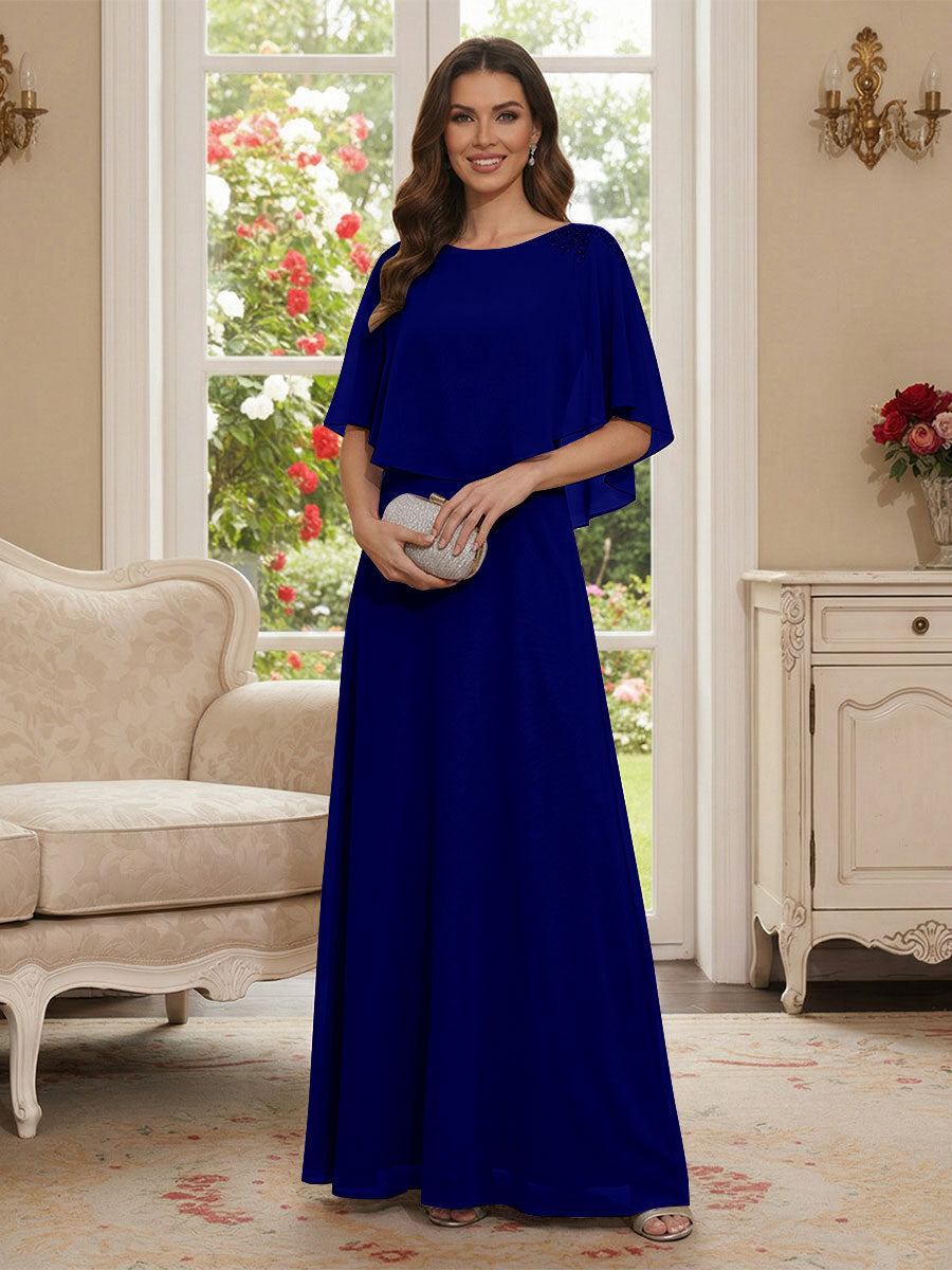 Roxanne Rose Royal Blue side view mother of the bride dress