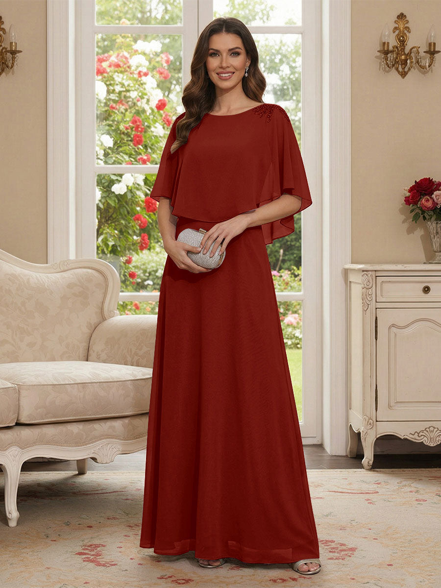 Roxanne Rose Rust front view mother of the bride dress