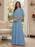 Roxanne Rose Sky Blue side view mother of the bride dress